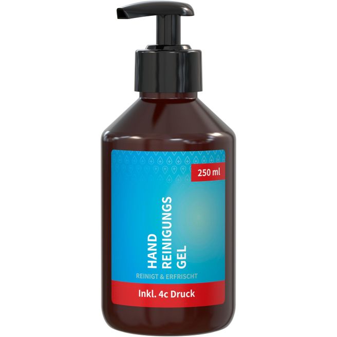 Produktabbildung Handreinigungsgel, 250 ml, Body Label (R-PET) Handreinigungsgel, 250 ml, Body Label (R-PET)