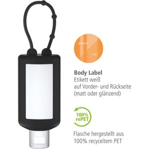 Sonnenmilch LSF 50 (sens.), 50 ml Bumper (schwarz), Body Label (R-PET)