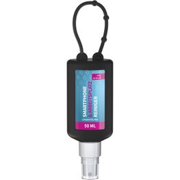 Smartphone & Arbeitsplatz-Reiniger, 50 ml Bumper schwarz, Body Label (R-PET)