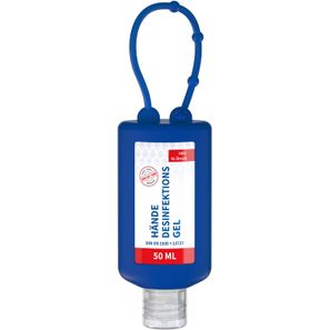 Hände-Desinfektionsgel (DIN EN 1500), 50 ml Bumper blau, Body Label (R-PET)