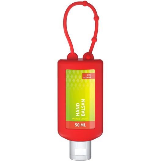 Produktabbildung Handbalsam Ingwer, 50 ml Bumper rot, Body Label (R-PET) Handbalsam Ingwer, 50 ml Bumper rot, Body Label (R-PET) (Bild 1)