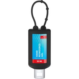Produktabbildung Handreinigungsgel, 50 ml Bumper (schwarz), Body Label (R-PET) Handreinigungsgel, 50 ml Bumper (schwarz), Body Label (R-PET)