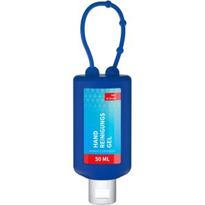Handreinigungsgel, 50 ml Bumper blau, Body Label (R-PET)