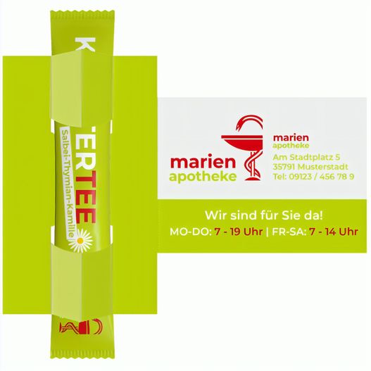 Tea-V-Card Visitenkarte inkl. 1  TeaStick "Individ. Design" (Bild 1)