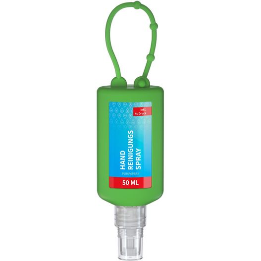 Handreinigungsspray, 50 ml Bumper grün, Body Label (R-PET) (Bild 1)