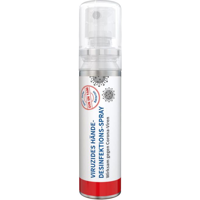 Hände-Desinfektionsspray (DIN EN 1500), 20 ml, Body Label