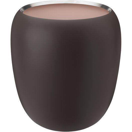 eine braune vase mit weißem rand Ora Vase H 21.6 cm (Bild 1)