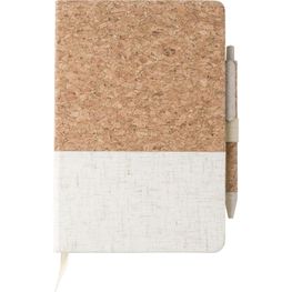 Produktabbildung Cork-Line Notizbuch aus Kork und Leinen und Kugelschreiber aus Weizenstroh Kenzo Cork-Line Notizbuch aus Kork und Leinen und Kugelschreiber aus Weizenstroh Kenzo