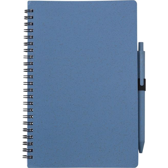 Notizbuch und Kugelschreiber aus Weizenstroh Massimo