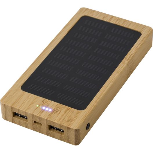 Produktabbildung Solar-Powerbank aus Bambus Joan Solar-Powerbank aus Bambus Joan (Bild 1)