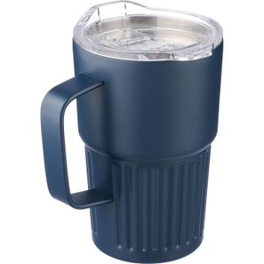 Recycelter Edelstahl-Reisebecher mit doppelter Wand (450 ml) von Calo