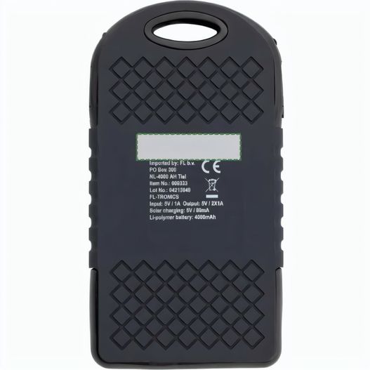 Gummierte ABS Solar-Powerbank Arin (Bild 1)