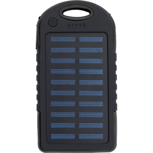 Gummierte ABS Solar-Powerbank Arin (Bild 1)