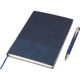 Produktabbildung Recyceltes PU-Notizbuch (A5) und Kugelschreiber-Set Tarek Recyceltes PU-Notizbuch (A5) und Kugelschreiber-Set Tarek