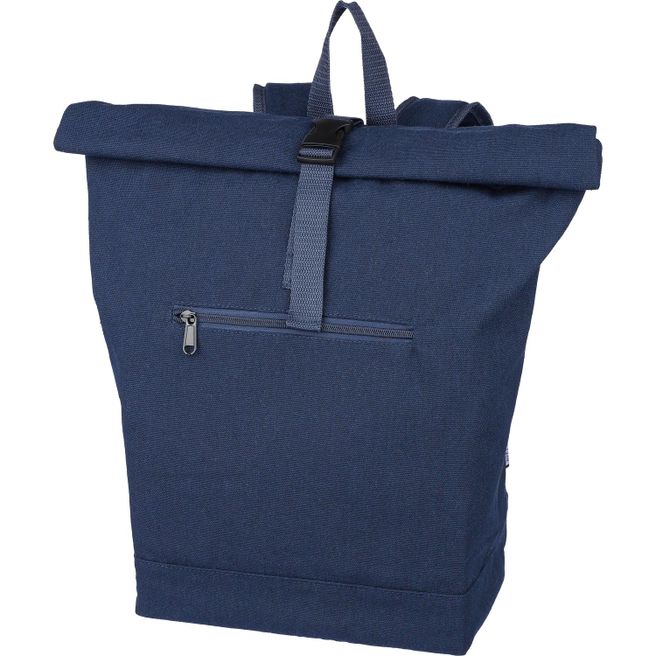 Rolltop-Rucksack Thaddeus aus recyceltem Poly-Baumwollgewebe (330 g/m2)