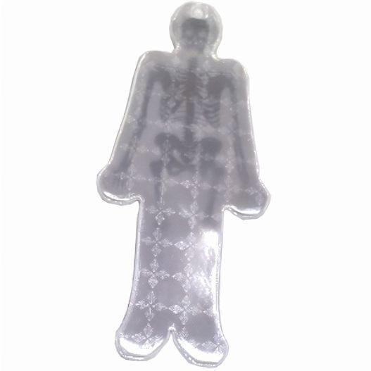 eine plastische figur vor weißem hintergrund Anhänger A-10 Skelett 45 x 102 mm (Bild 1)