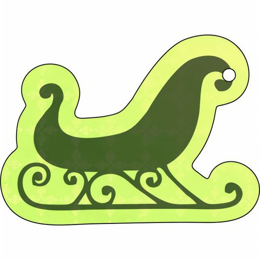 ein grüner schlitten mit einem schwarzen schlitten darauf Anhänger A-16 Schlitten 60 x 44 mm (Bild 1)