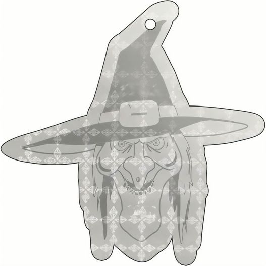 einen zaubererhut mit einem gesicht darauf Anhänger A-10 Hexenkopf 74 x 74 mm (Bild 1)