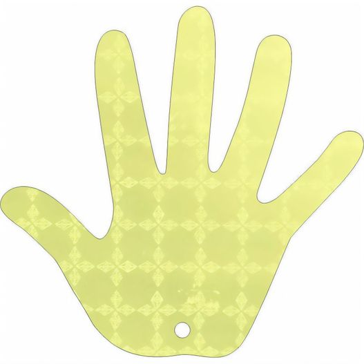 eine hand mit einem gelben muster darauf Anhänger A-12 Hand 66 x 72 mm (Bild 1)