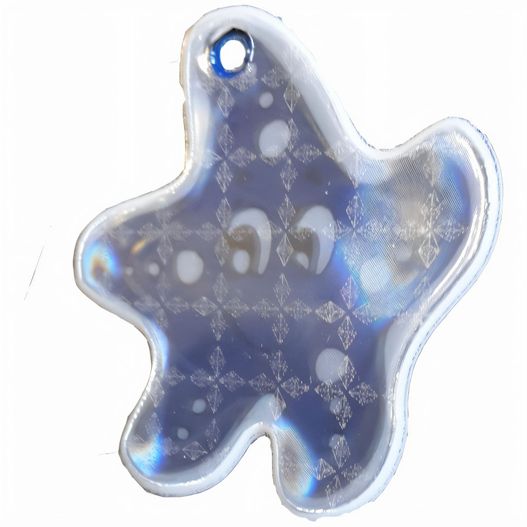 ein blauer und weißer seestern geformtes objekt mit einem blauen seestern darauf Anhänger A-15 Seestern 54 x 56 mm (Bild 1)