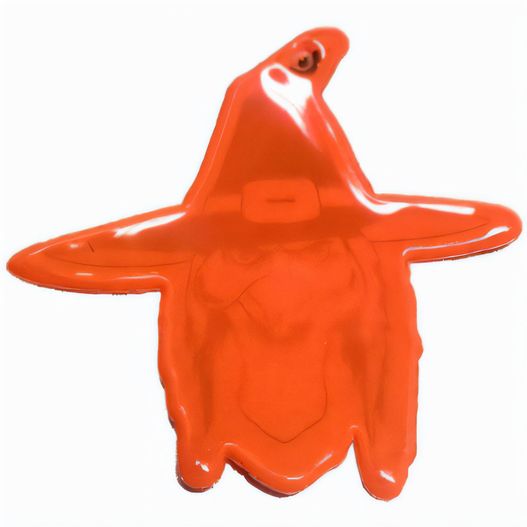 ein rotes plastikspielzeug mit einem hut darauf Anhänger A-10 Hexenkopf 74 x 74 mm (Bild 1)