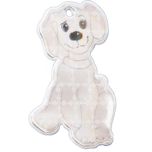 ein weißer hund mit einer schwarzen nase und einer weißen nase Anhänger A-16 Hund 44 x 69 mm (Bild 1)