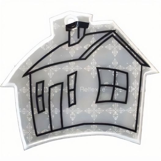 ein hausförmiger magnet mit einem haus darauf Anhänger A-12 Haus 56 x 64 mm (Bild 1)