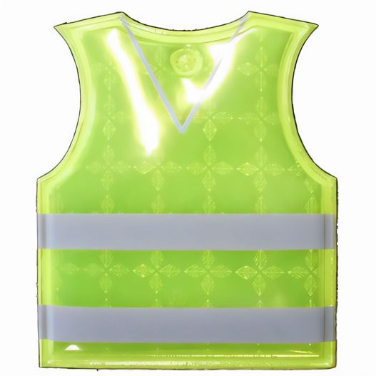 eine gelbe weste mit einem weißen streifen darauf Anhänger A-12 Warnweste 50 x 60 mm (Bild 1)