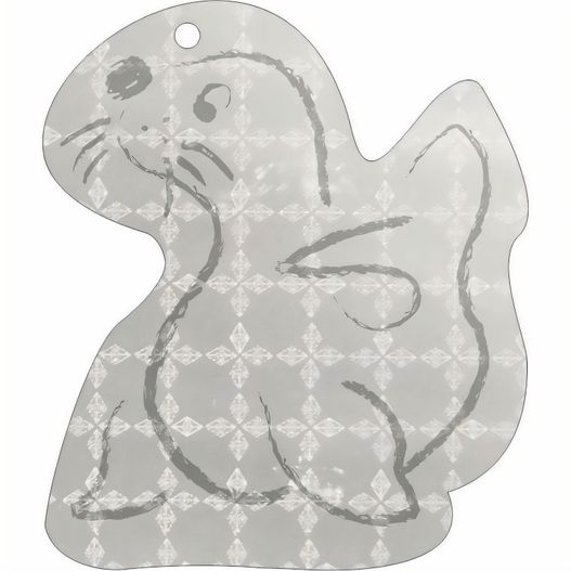 ein katzenförmiges ornament mit einem muster darauf Anhänger A-12 Robbe 55 x 64 mm (Bild 1)