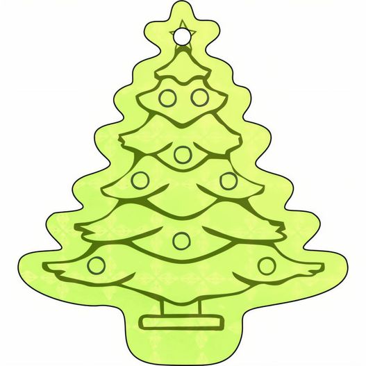 ein weihnachtsbaum mit stern oben Anhänger A-16 Weihnachtsbaum 57 x 63 mm (Bild 1)