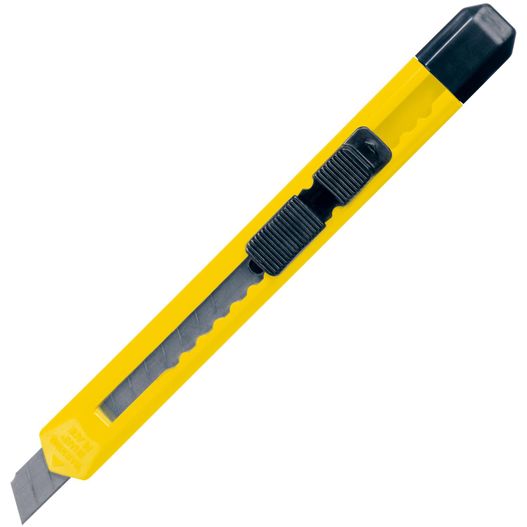 ein gelbes und schwarzes messer mit schwarzem griff Kleines Kartonmesser San Salvador (Bild 1)