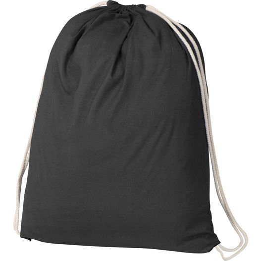 eine schwarze tasche mit einer weißen saite Baumwollgymbag Budapest (Bild 1)