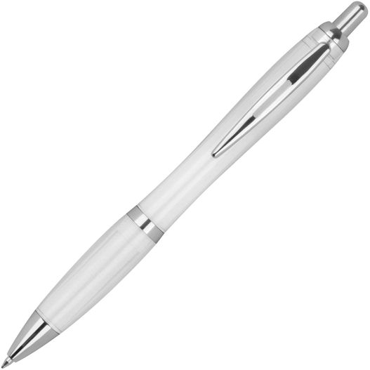 ein stift mit einer metallspitze und einem weißen körper RPET Kugelschreiber Alken (Bild 1)