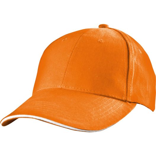 eine orange baseballkappe mit einem weißen streifen 6 Panel Baseballcap San Francisco (Bild 1)