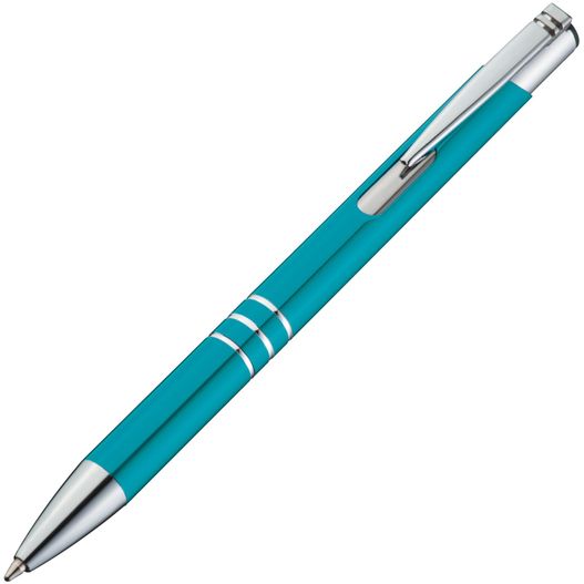 ein stift mit einer metallspitze und einem blauen körper Metall Kugelschreiber Ascot (Bild 1)