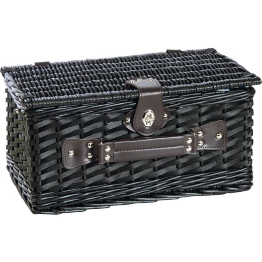 ein schwarzer wicker picknickkorb mit ledergriffen Picknick-Kühlkorb Riva del Garda (Bild 1)