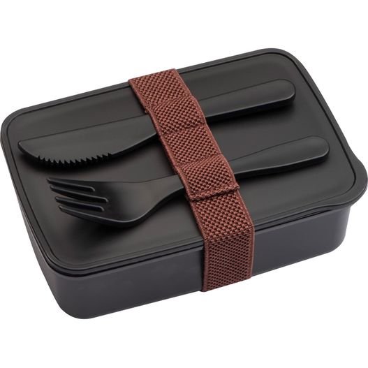 eine schwarze lunchbox mit einem roten riemen Lunchbox Vigo (Bild 1)