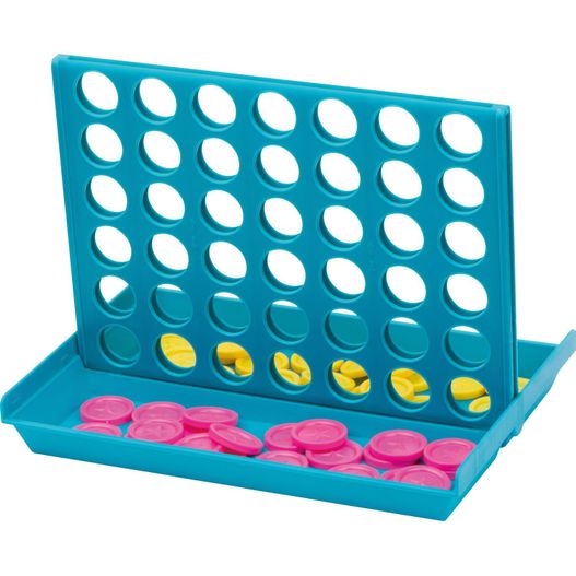ein blauer kunststoff vier in einer reihe spiel mit rosa und gelben münzen 4 in einer Reihe - Spiel Genk (Bild 1)