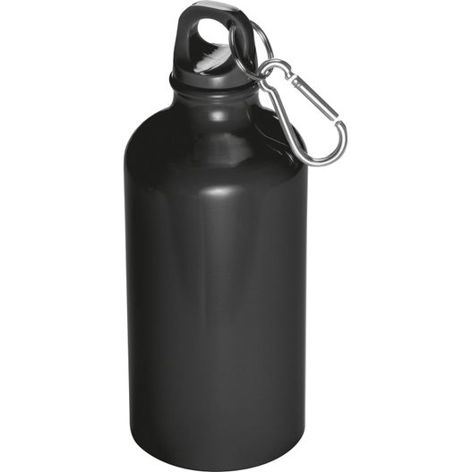 eine schwarze wasserflasche mit einem karabiner darauf Trinkflasche La Roda (Bild 1)