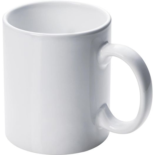 ein weißer kaffeebecher mit einem griff auf weißem hintergrund Sublimationstasse Vieste (Bild 1)