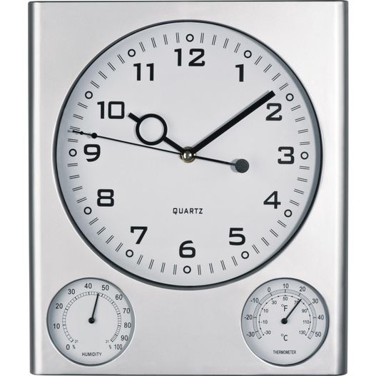 eine uhr mit thermometer und thermometer darauf Wanduhr Den Haag (Bild 1)