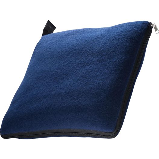 ein blaues kissen mit einem reißverschluss darauf 2in1 XL-Fleece-Decke/Kissen Radcliff (Bild 1)