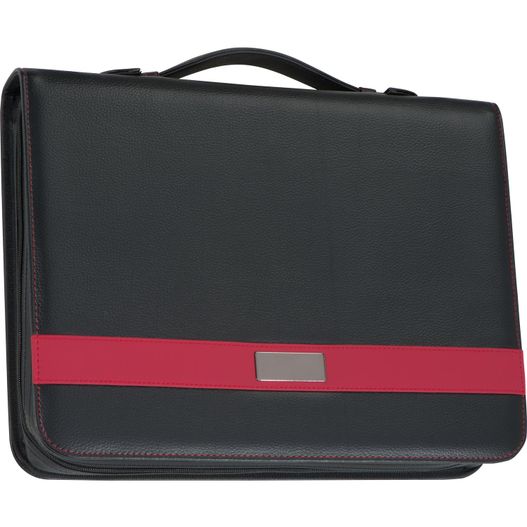 ein schwarzer aktenkoffer mit rotem streifen auf der seite A4 Schreibmappe Milwaukee (Bild 1)