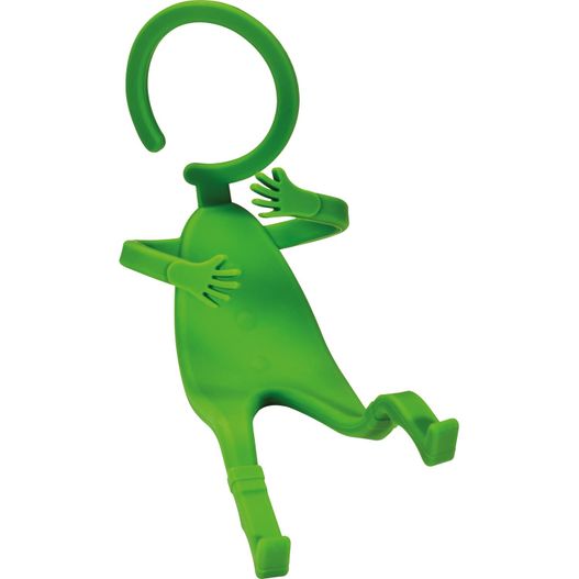 ein grüner frosch hängend von einem haken Handyhalter Lodsch (Bild 1)
