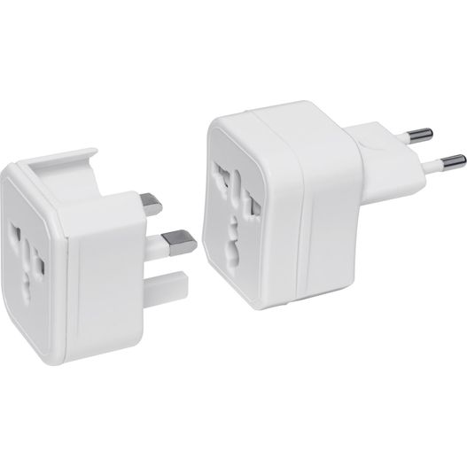 ein paar stecker, die eingesteckt werden Reiseadapter Peru (Bild 1)
