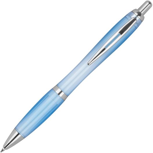 ein blauer stift mit einer silbernen spitze RPET Kugelschreiber Alken (Bild 1)