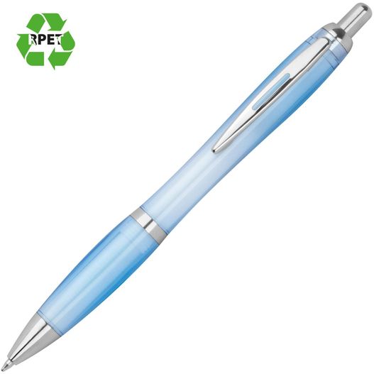 ein stift mit blauem lauf und silberner spitze RPET Kugelschreiber Alken (Bild 1)