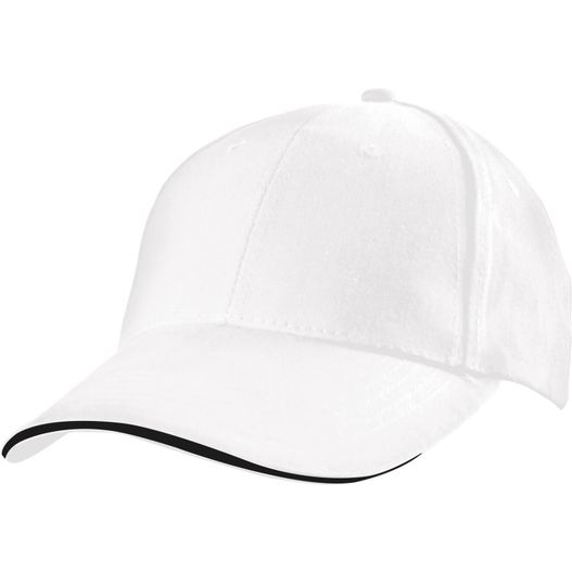 eine weiße baseballkappe mit einer schwarzen band 6 Panel Baseballcap San Francisco (Bild 1)