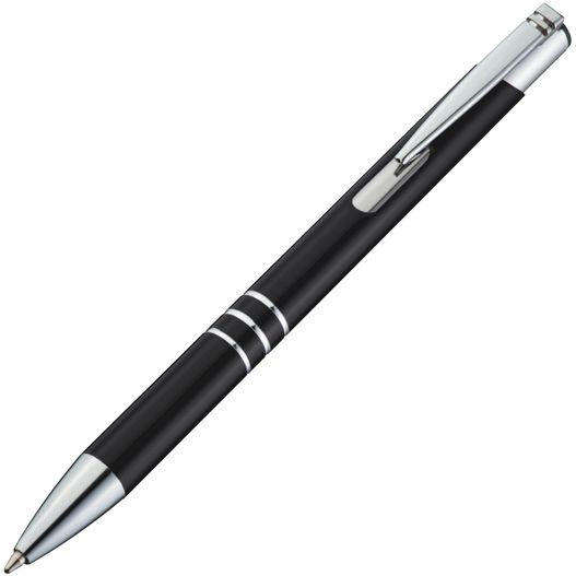 ein stift mit schwarzem körper und silber Metall Kugelschreiber Ascot (Bild 1)