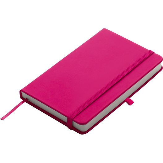 ein rosa notizbuch mit einem rosa farbband A6 Notizbuch Lübeck (Bild 1)